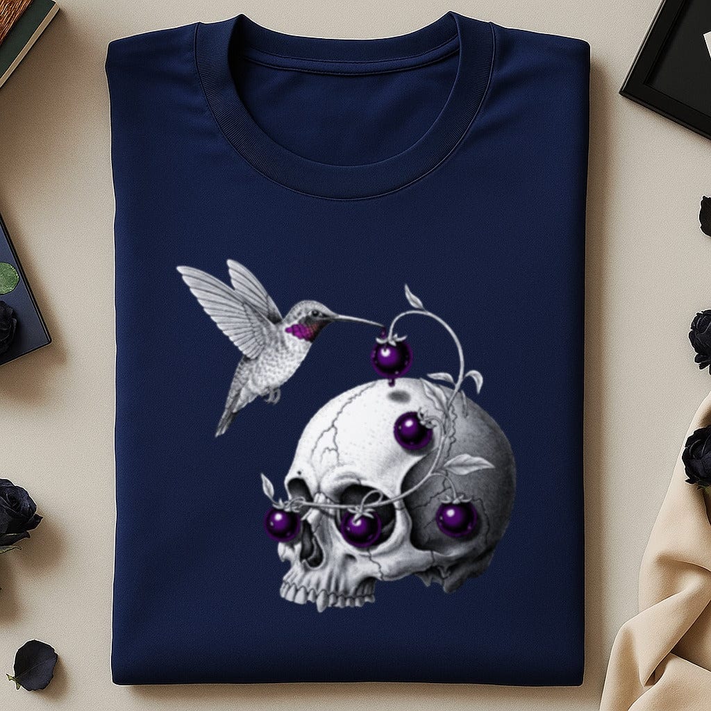 Hummingbird Skull With Berries Graphic Tee product