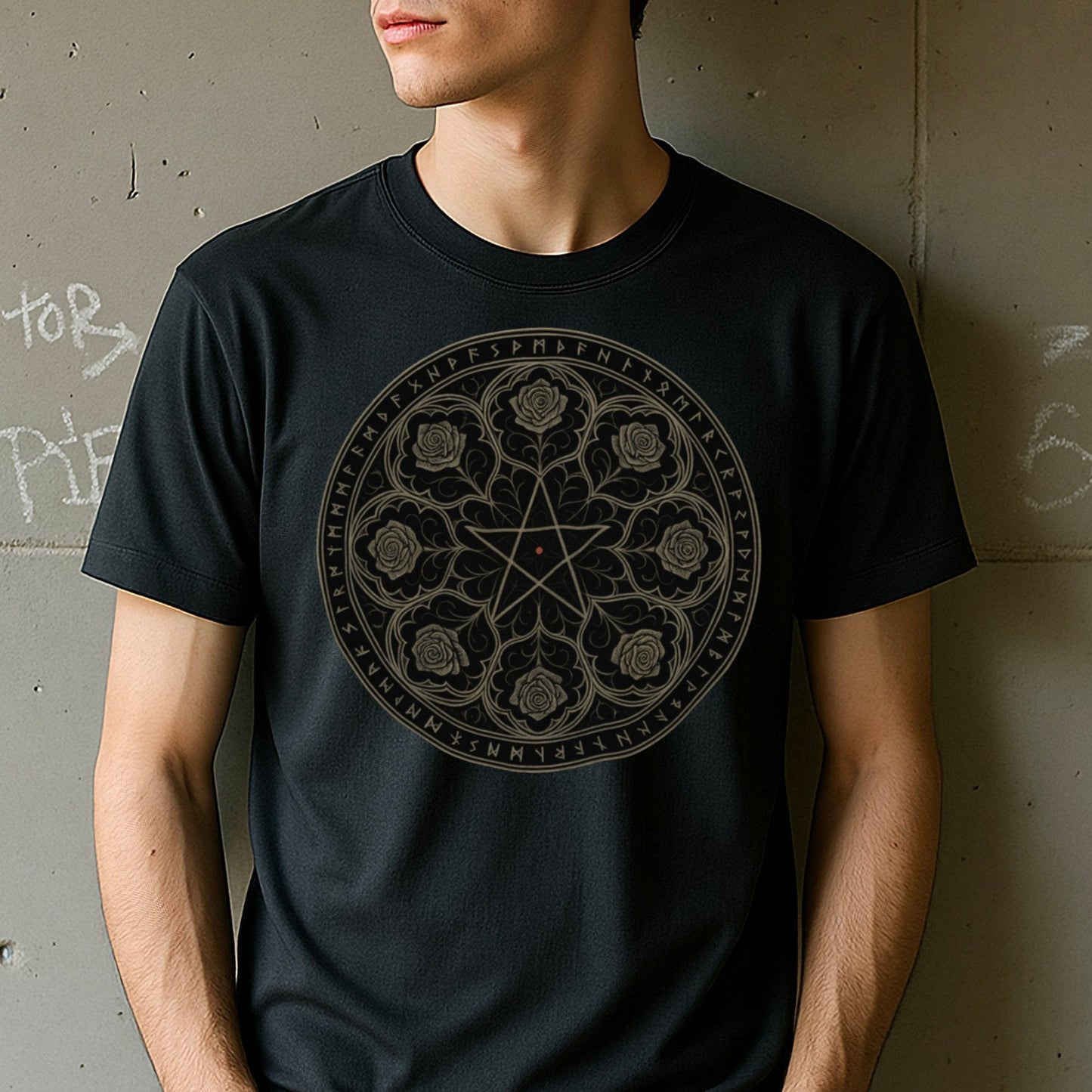 Gothic Rose Pattern Graphic Tee product