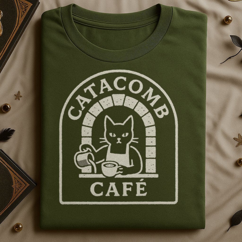 Catacomb Café design for a casual shirt product type