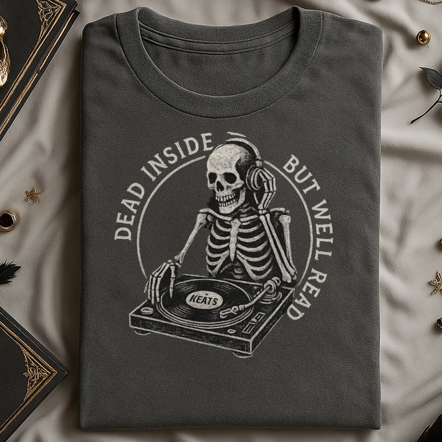 Dead Inside But Well Read Skeleton Shirt product