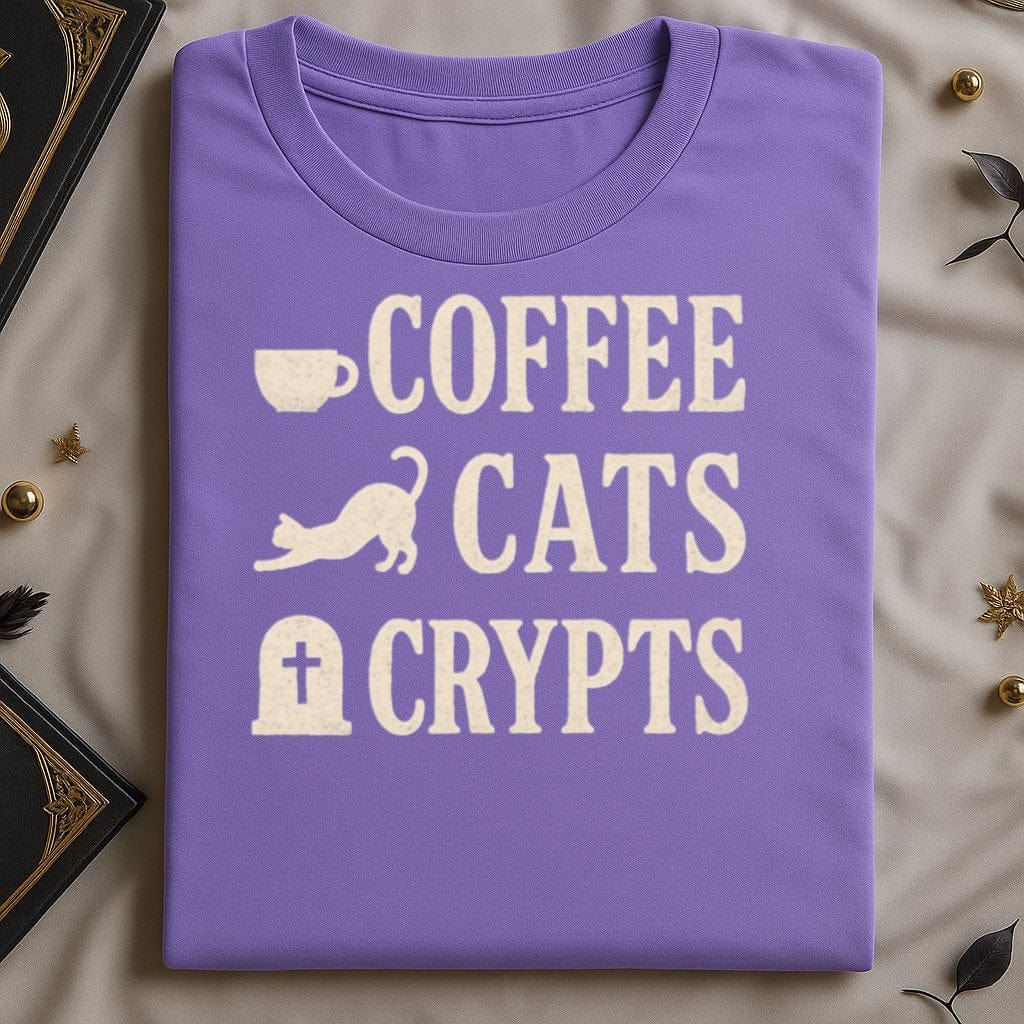 Coffee Cats Crypts Graphic Slogan Design T-Shirt product type