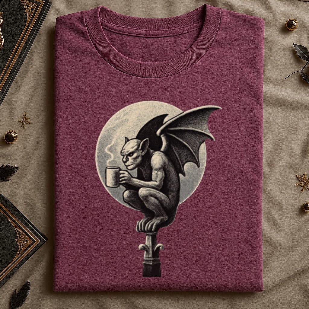 Gothic Gargoyle Artwork on Classic Maroon Tee product