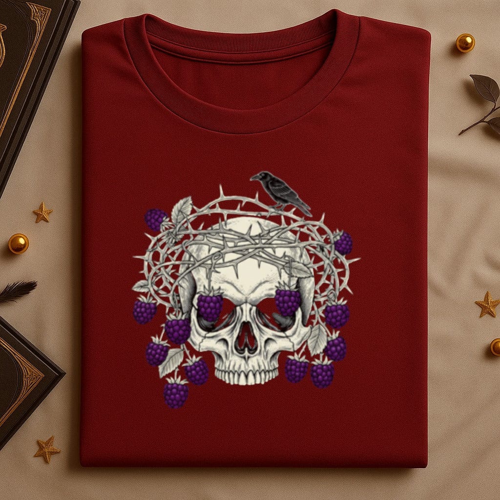 Skull with Blackberry and Raven Graphic product