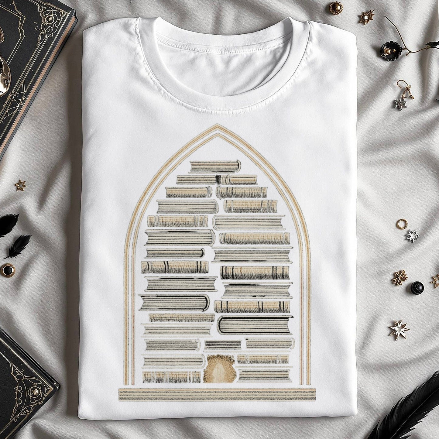 Stack of Classic Books Printed Design T-shirt product type