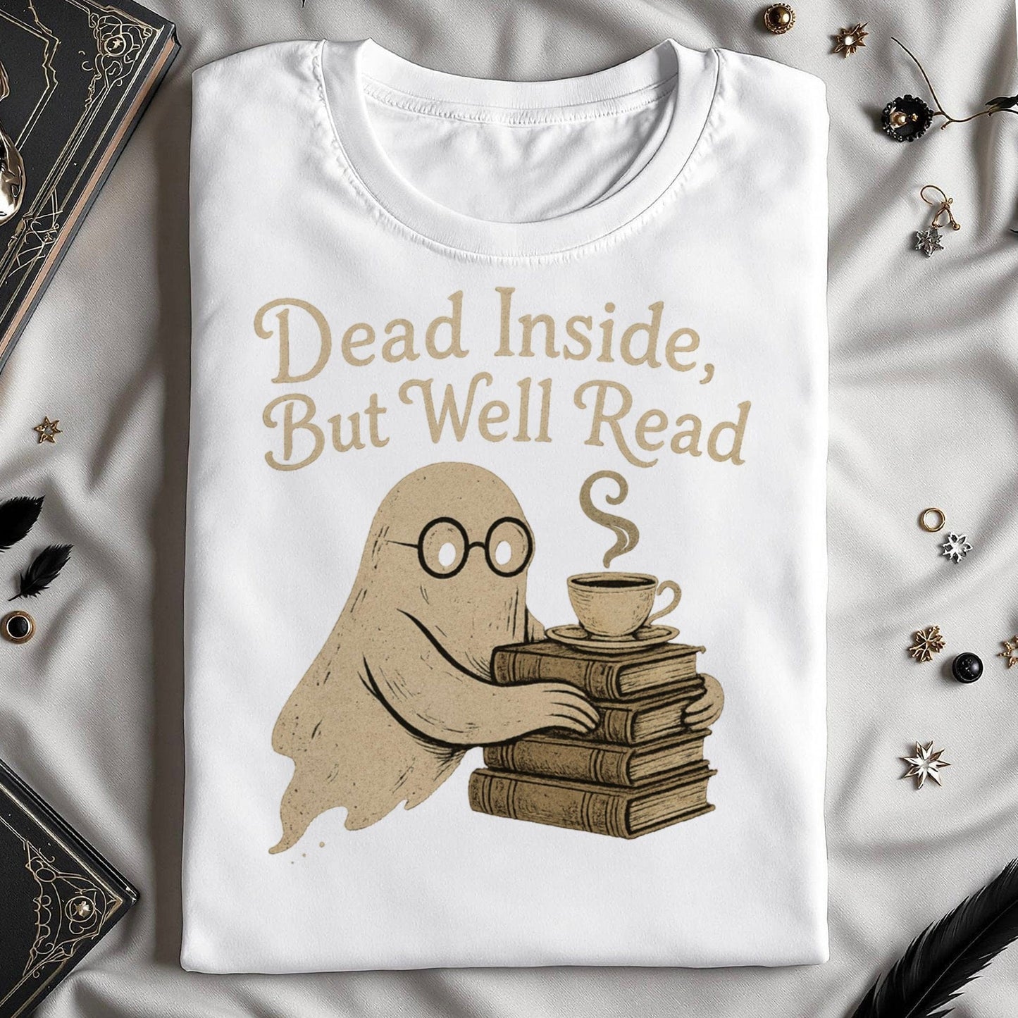 Dead Inside But Well Read Ghost Graphic Tee product type