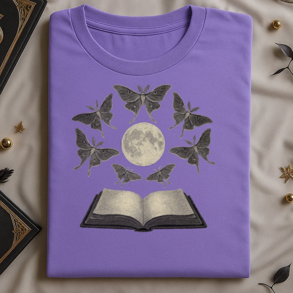 Moth Moon and Open Book Graphic Print Shirt product type