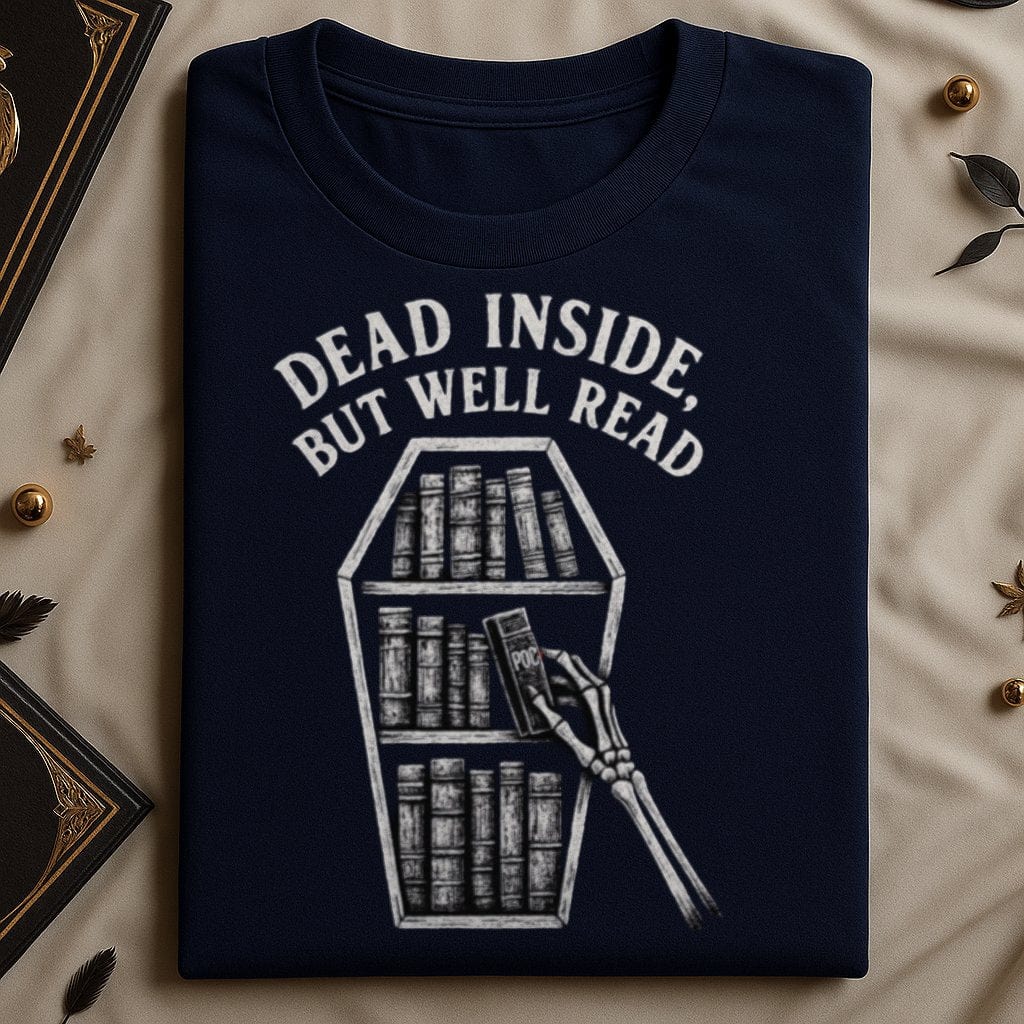 Dead Inside But Well Read Skeleton Shirt product type