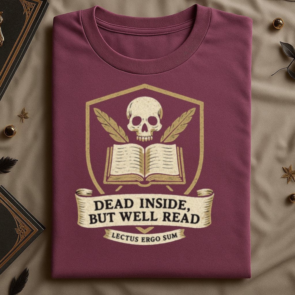 Dead Inside But Well Read Skull T-shirt product type