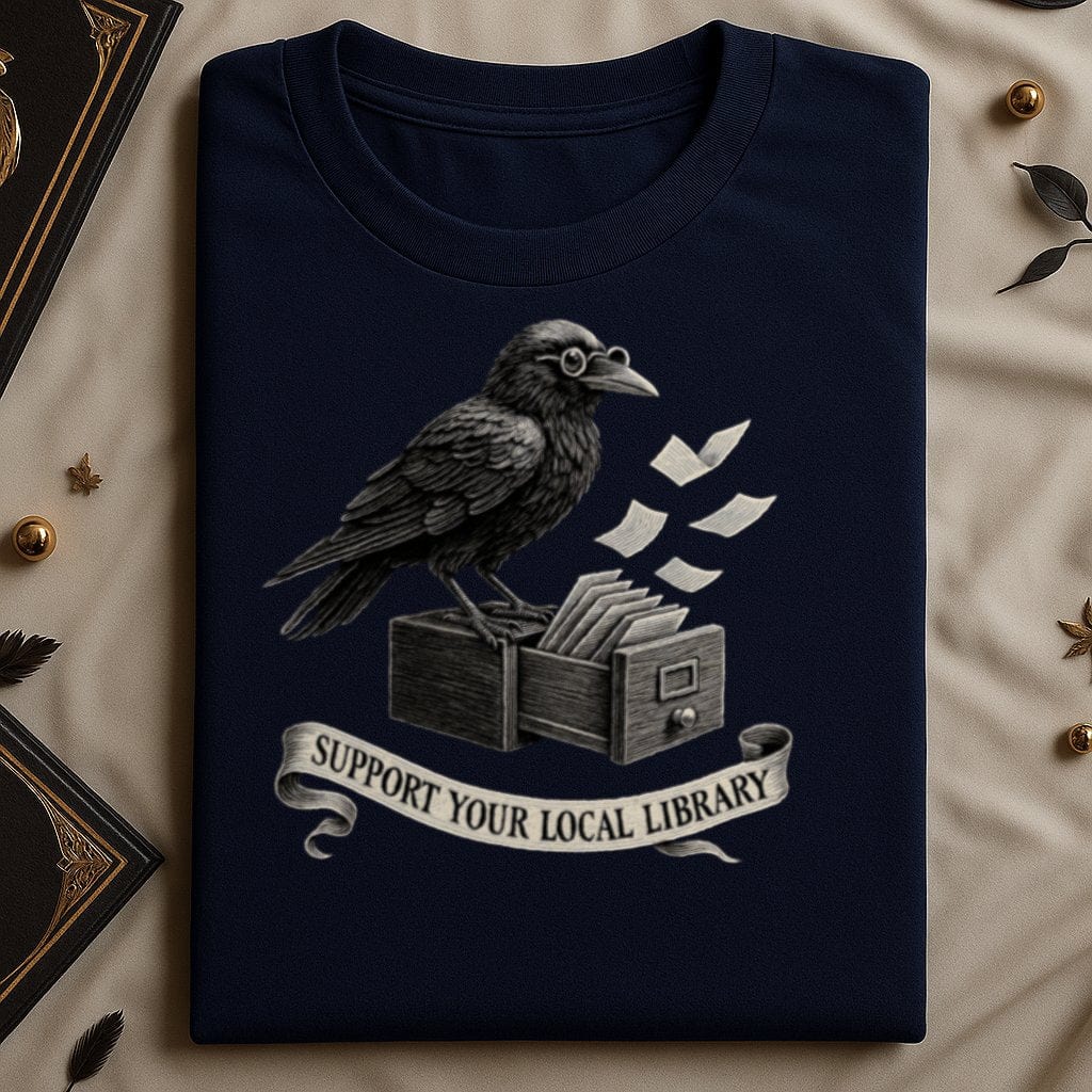 Support Your Local Library Crow T-Shirt product type