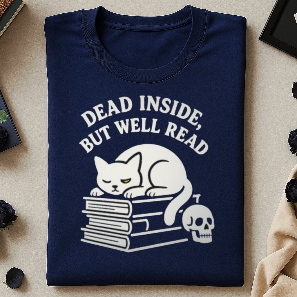 Dead Inside But Well Read Cat Graphic Print product type