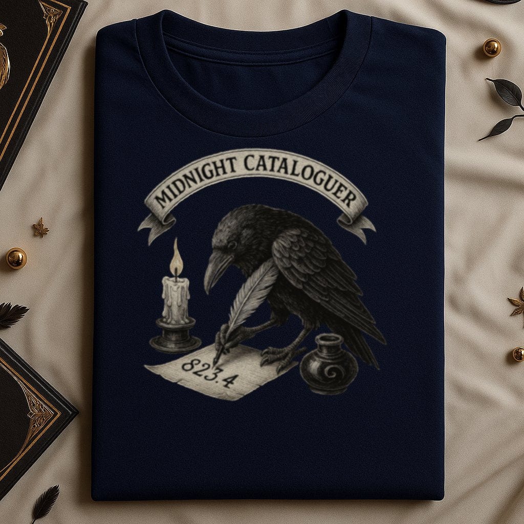 Midnight Cataloguer Crow Art Graphic Design T-shirt product type