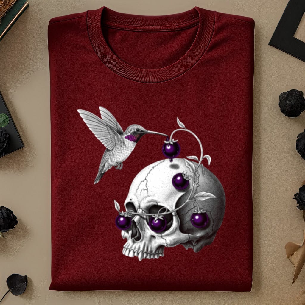 Hummingbird Skull And Berries Graphic Tee product type