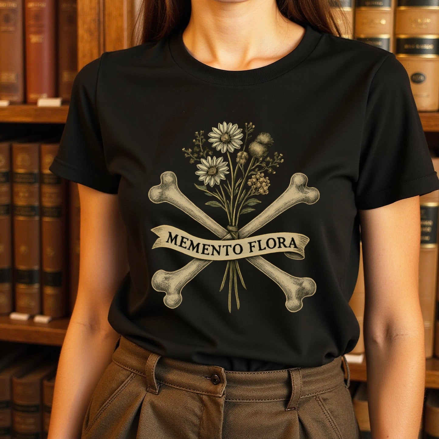 Memento Flora Crossbones Graphic Design T-shirt product