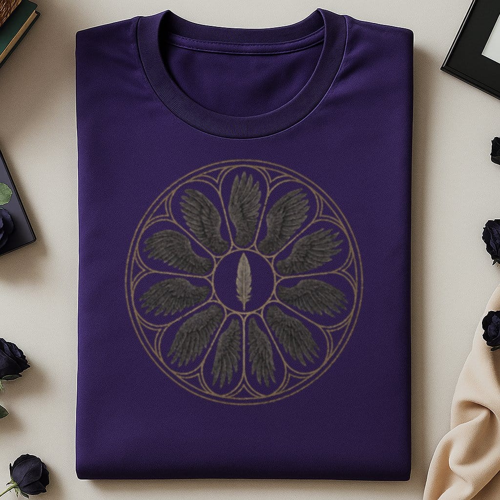 Purple Shirt with Ornate Winged Circle Graphic product