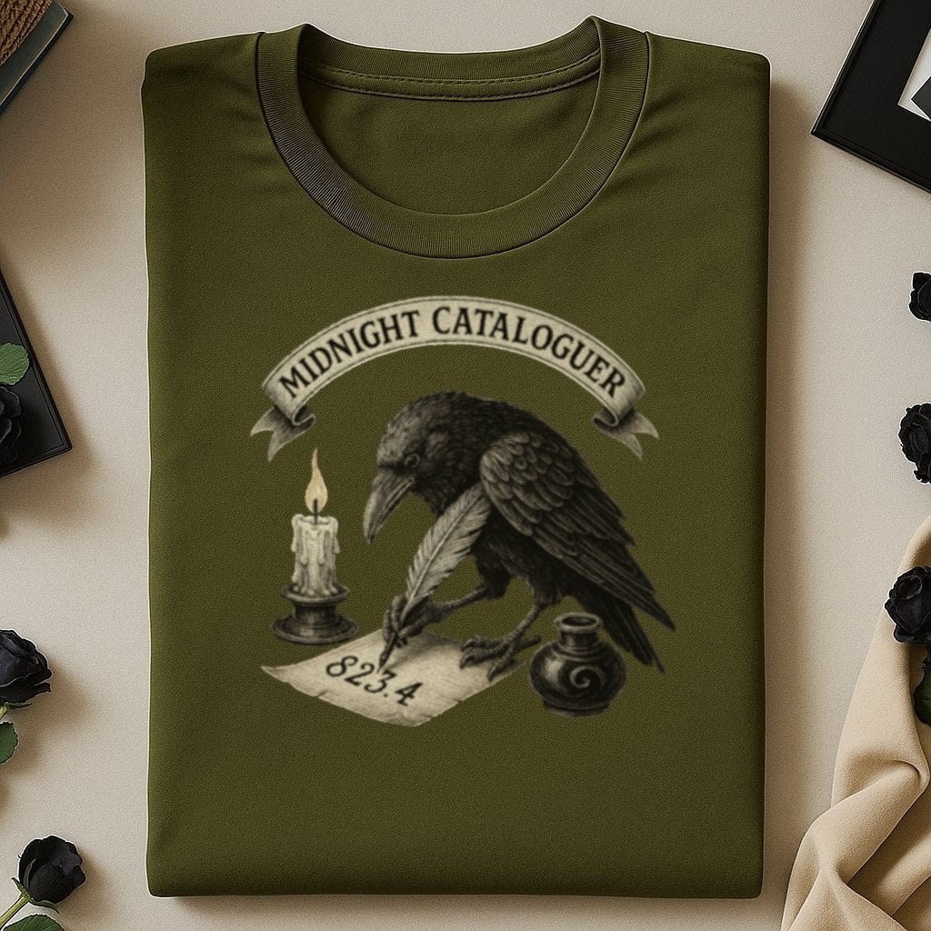 Midnight Cataloguer Crow Design Graphic T-shirt product