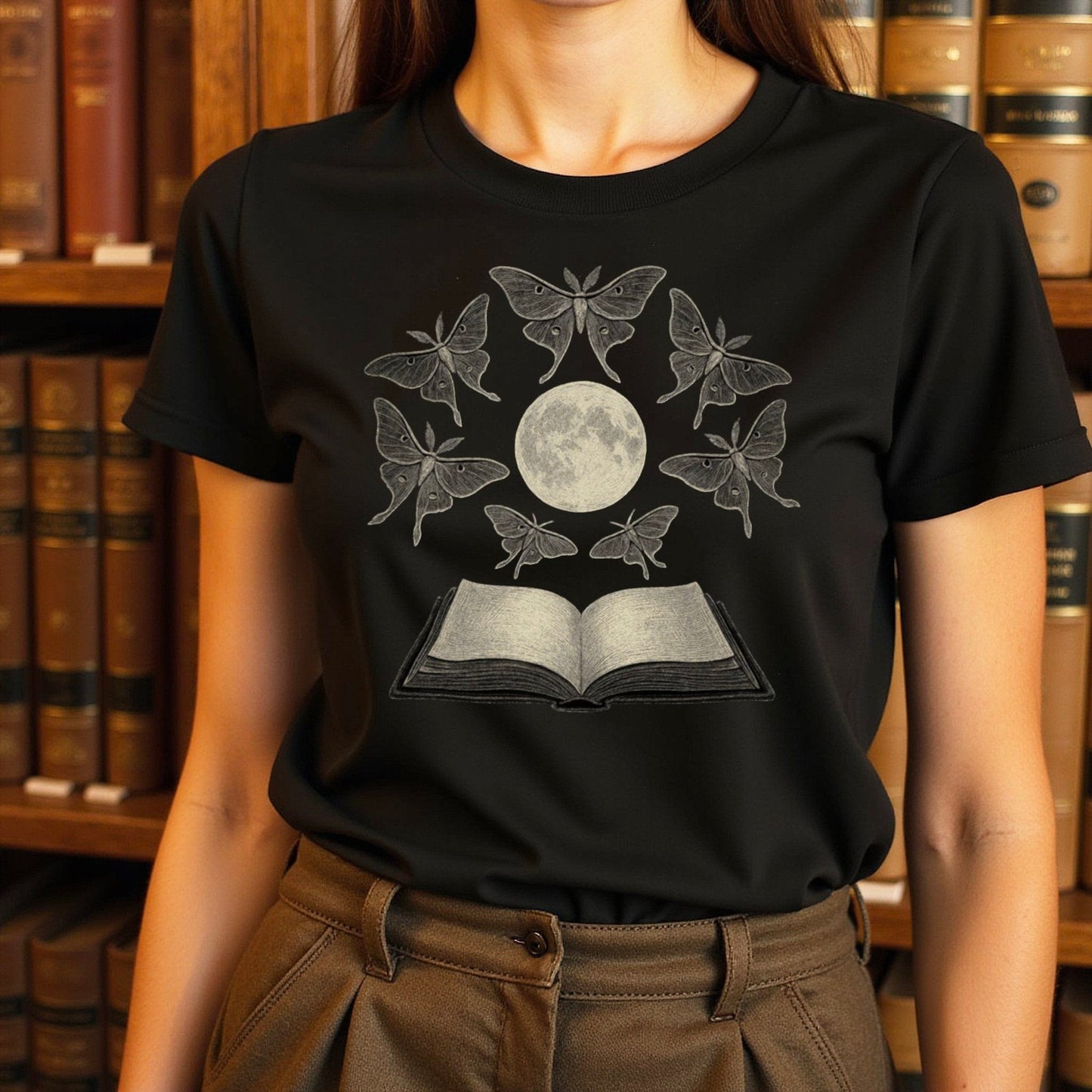 Mystical Moth Design Graphic Tee Shirt product type