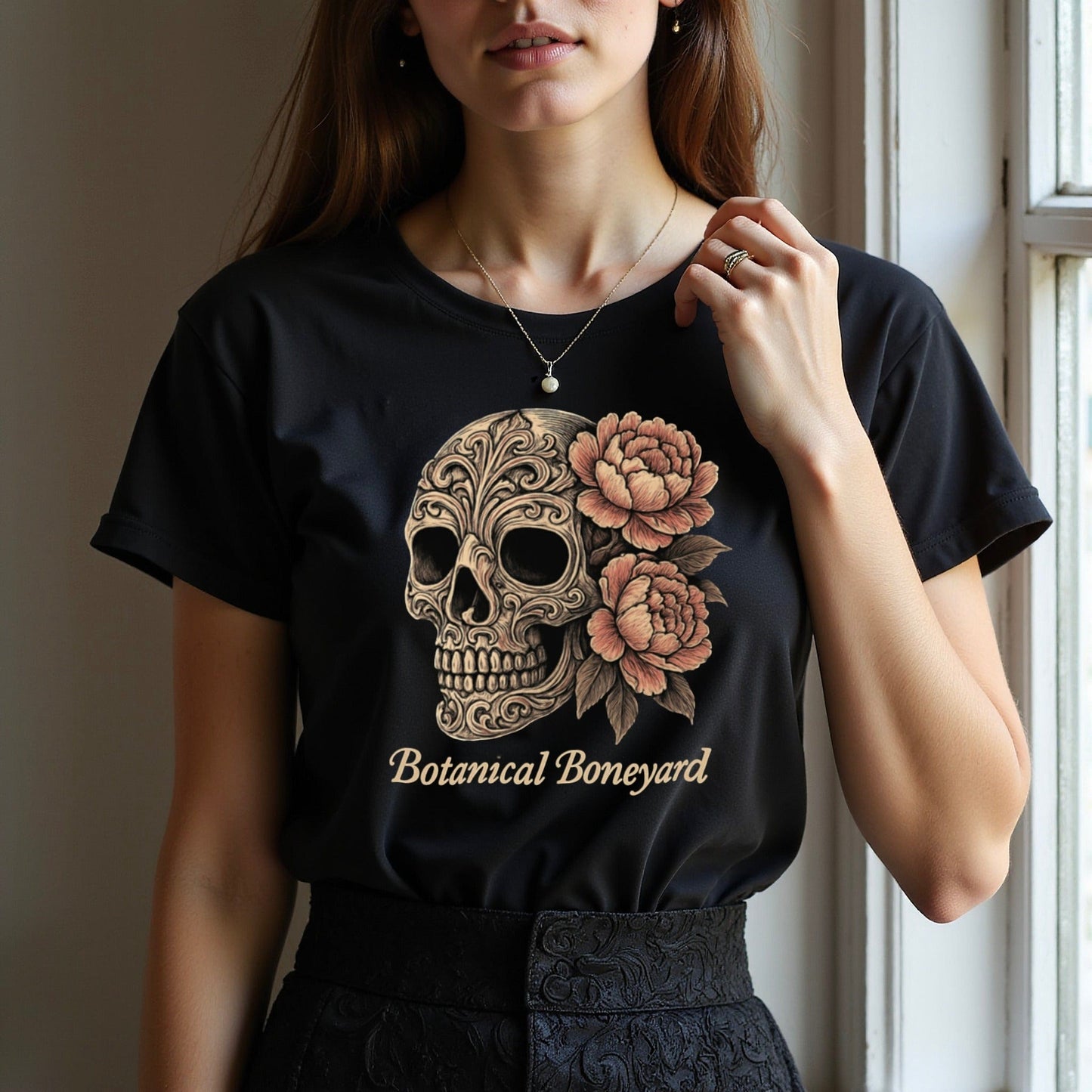 Botanical Boneyard Skull Design Shirt product type