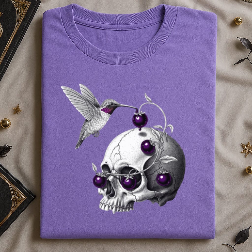 Hummingbird and Skull with Berries Graphic Shirt product type