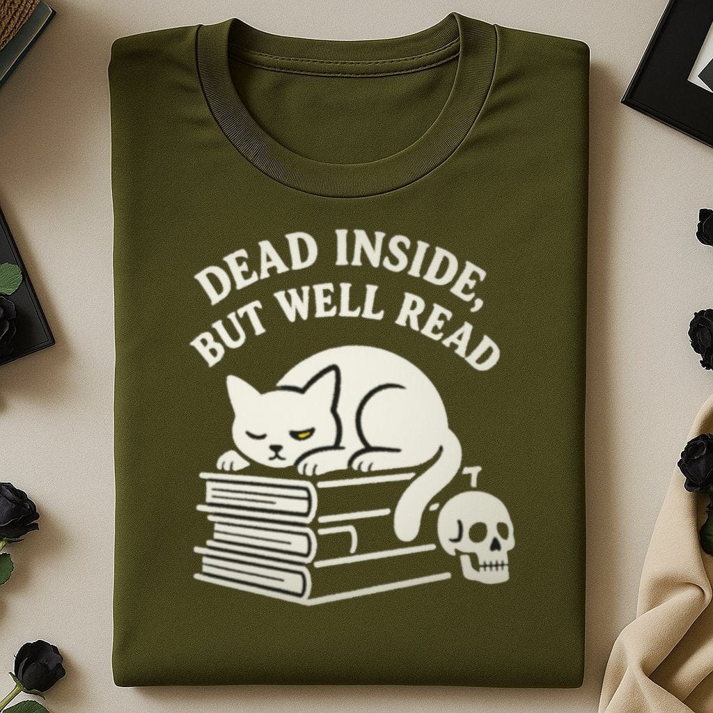 Dead Inside But Well Read Cat T-Shirt product type