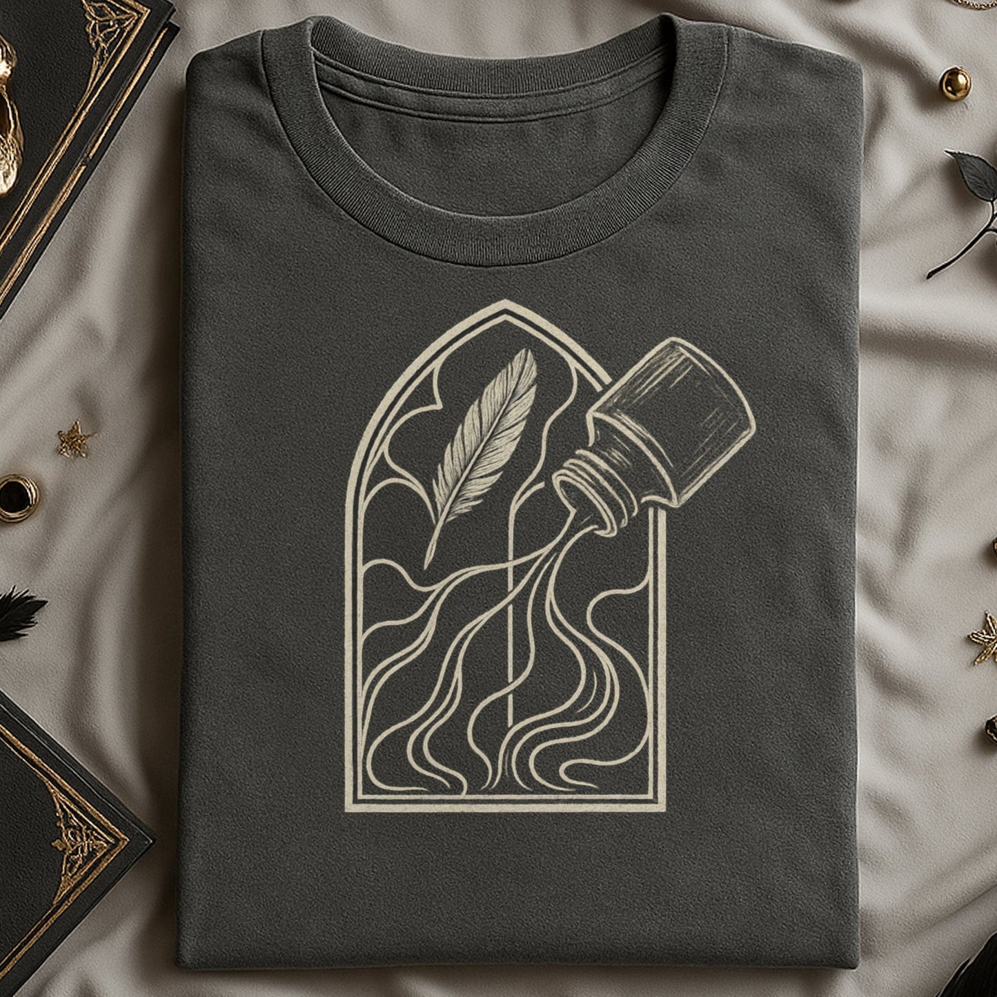 Mystical Ink Bottle with Feather Design Shirt product