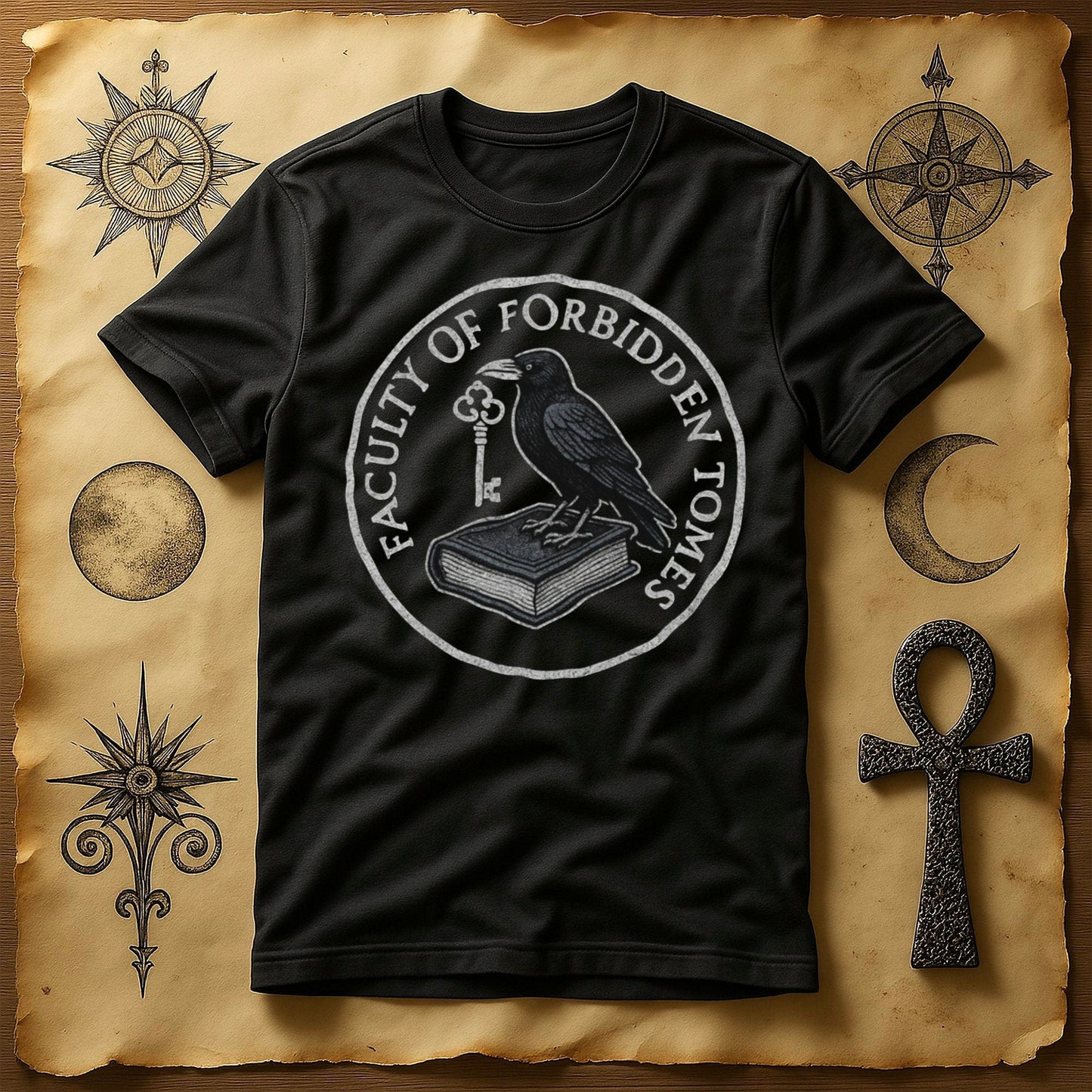 Faculty of Forbidden Tomes Black Graphic T-Shirt product