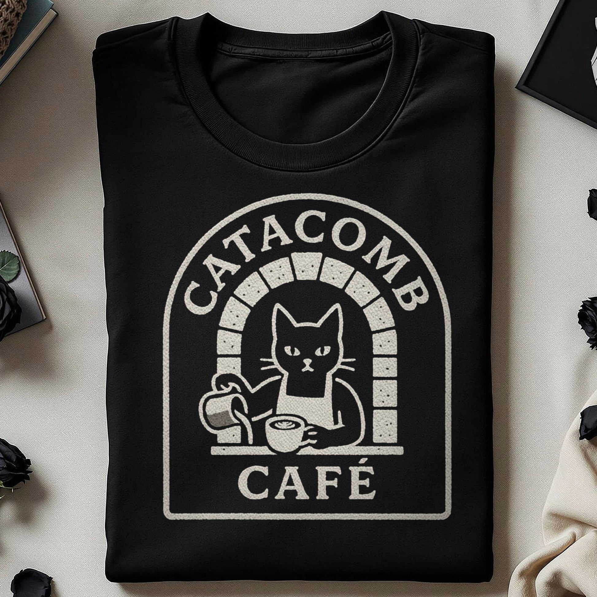 Catacomb Café Graphic Cat Design Shirt product