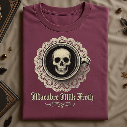 Macabre Milk Froth Skull Graphic Design T-Shirt product