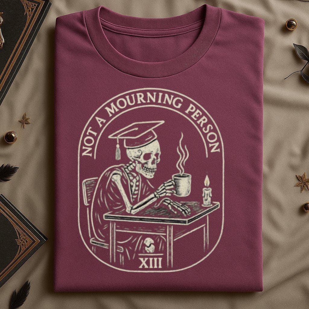 Not a Mourning Person Skeleton Print Shirt Product