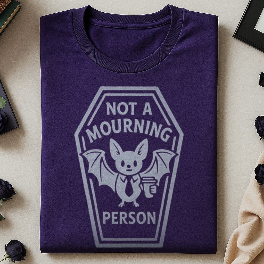 Not A Mourning Person Bat Coffin Graphic Tee product type