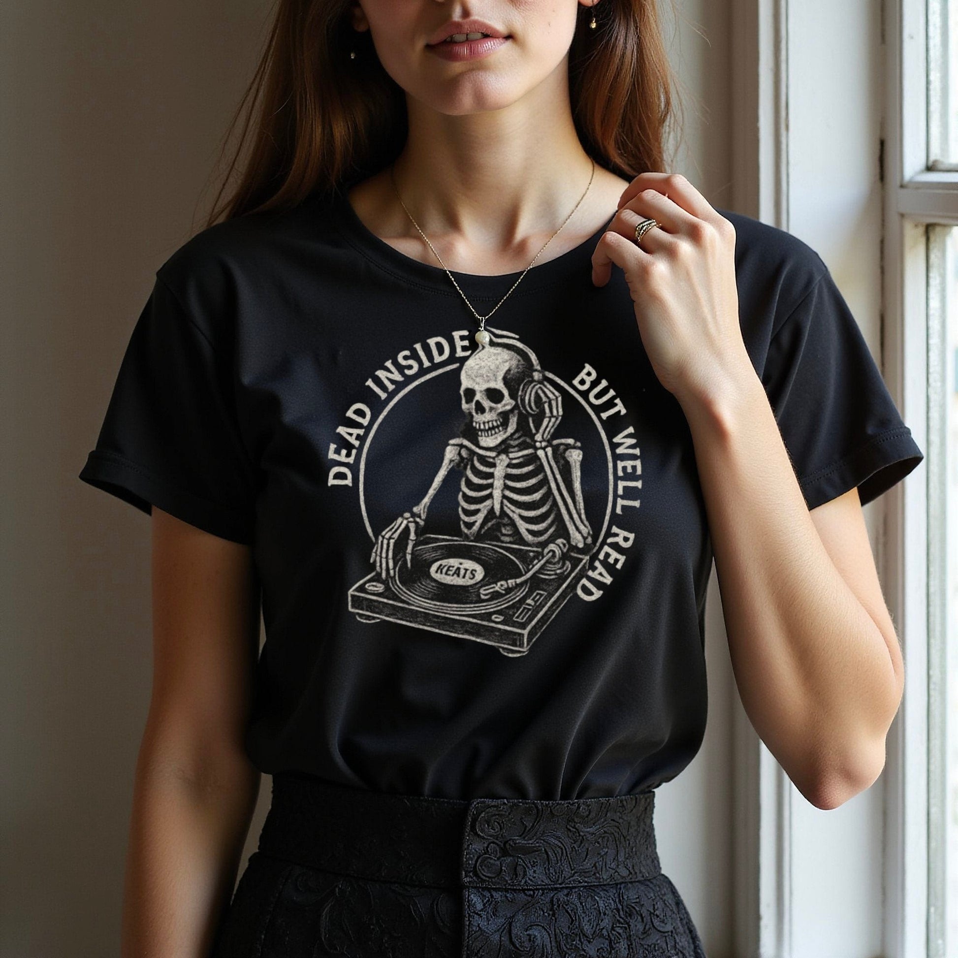 Dead Inside But Well Read Skeleton T-Shirt product