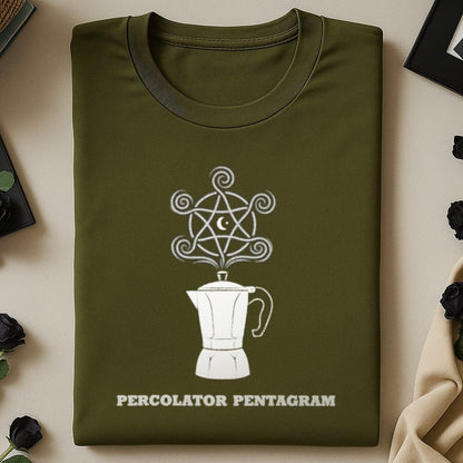 Mystical Percolator Pentagram T-shirt Flat Lay product