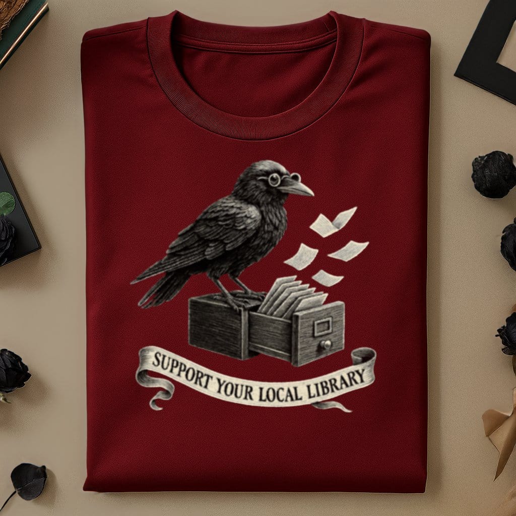 Support Your Local Library Crow Shirt product