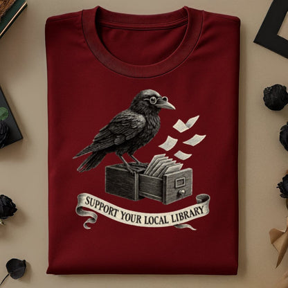 Support Your Local Library Crow Shirt product
