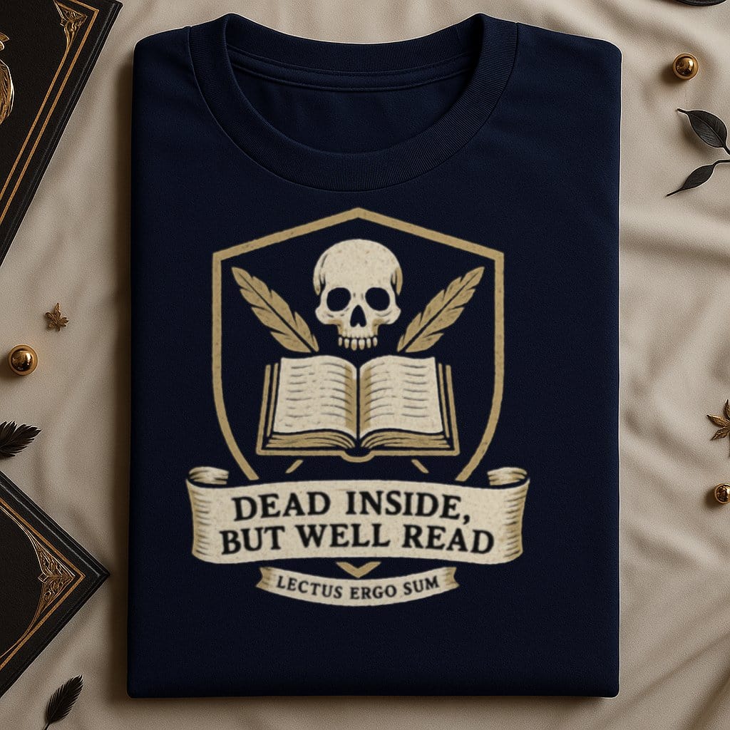 Dead Inside But Well Read Skull Graphic Shirt product