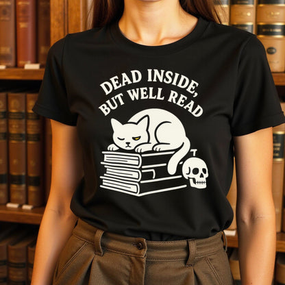 Dead Inside But Well Read Cat Shirt product