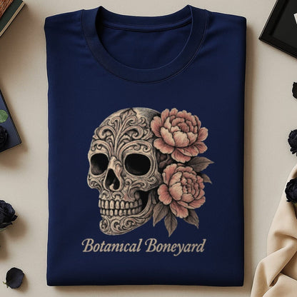 Botanical Boneyard Skull Flowers Graphic T-Shirt product