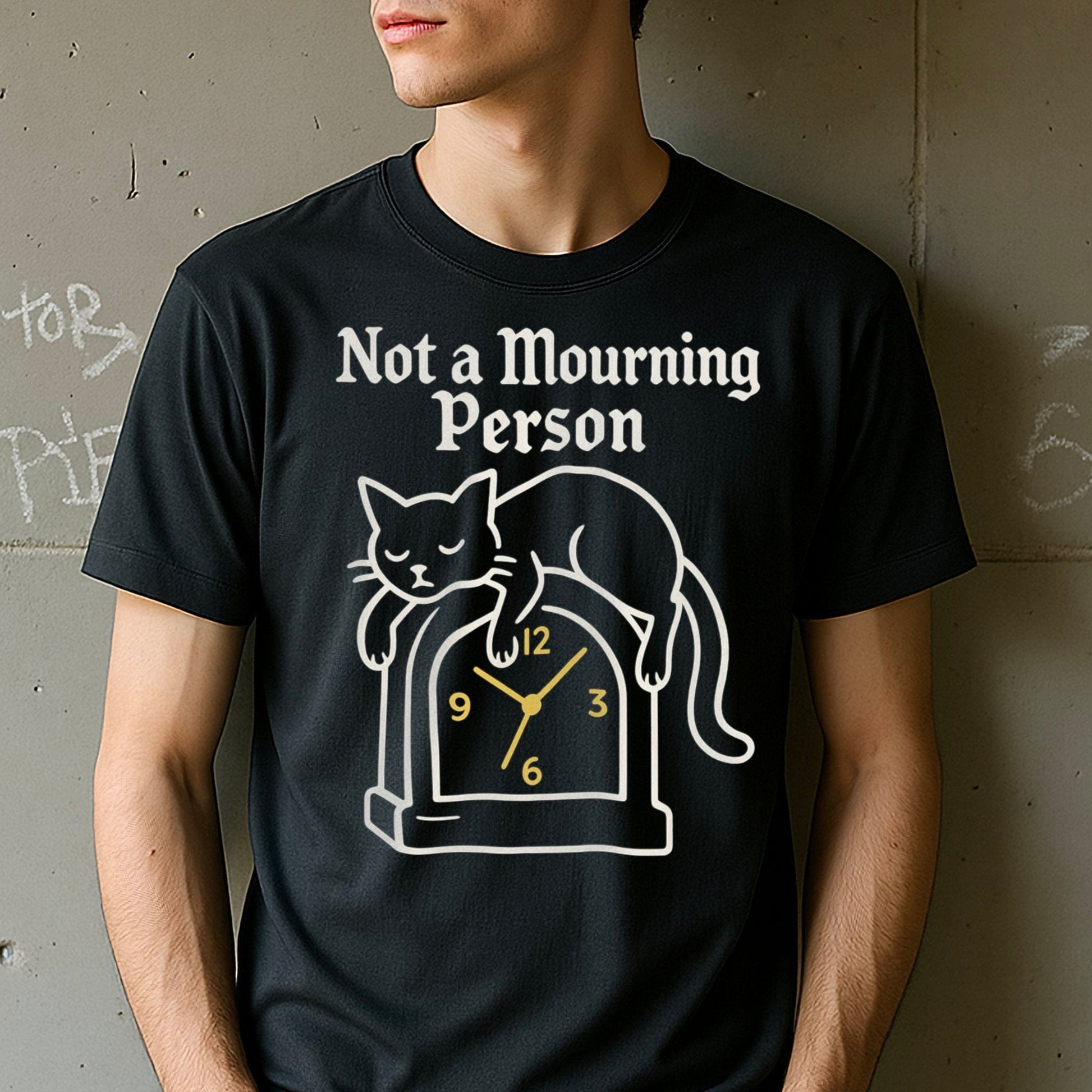 Not a Mourning Person Cat Sleeping Clock Shirt product