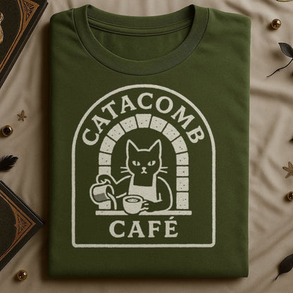 Catacomb Café design for a casual shirt product type