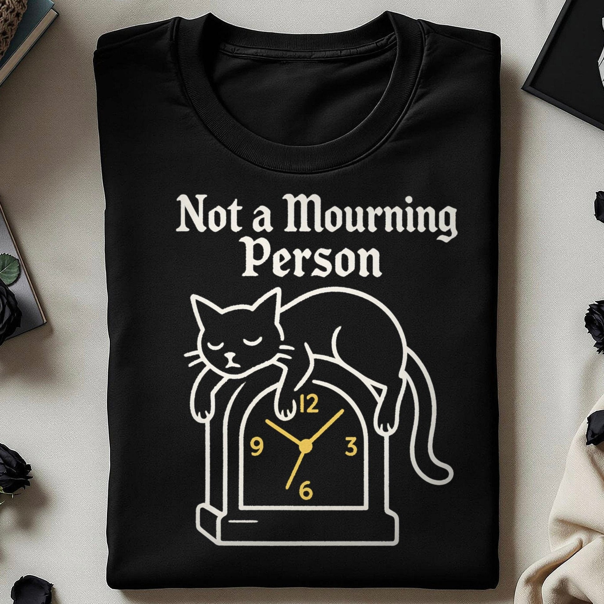 Not a Mourning Person Cat Clock Graphic Product