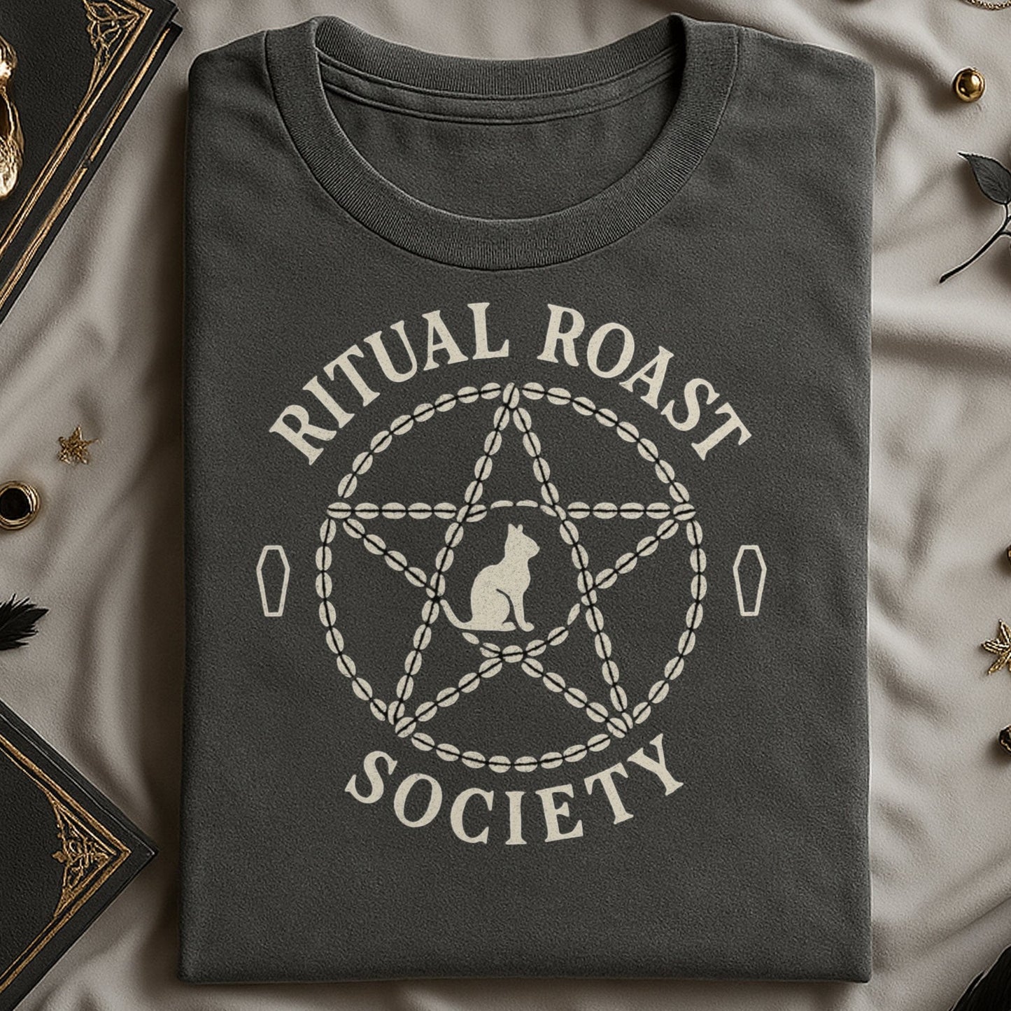 Ritual Roast Society Witchy Cat Pentagram T-Shirt product