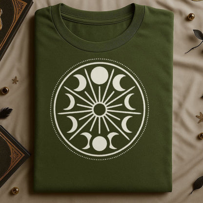 Celestial Circular Phases Pattern Graphic Shirt product