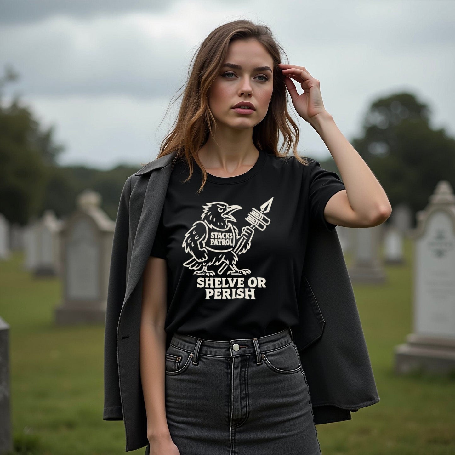 Stacks Patrol Shelve or Perish Graphic T-shirt product