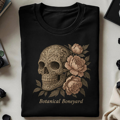 Botanical Boneyard Skull Design Graphic Tee product type