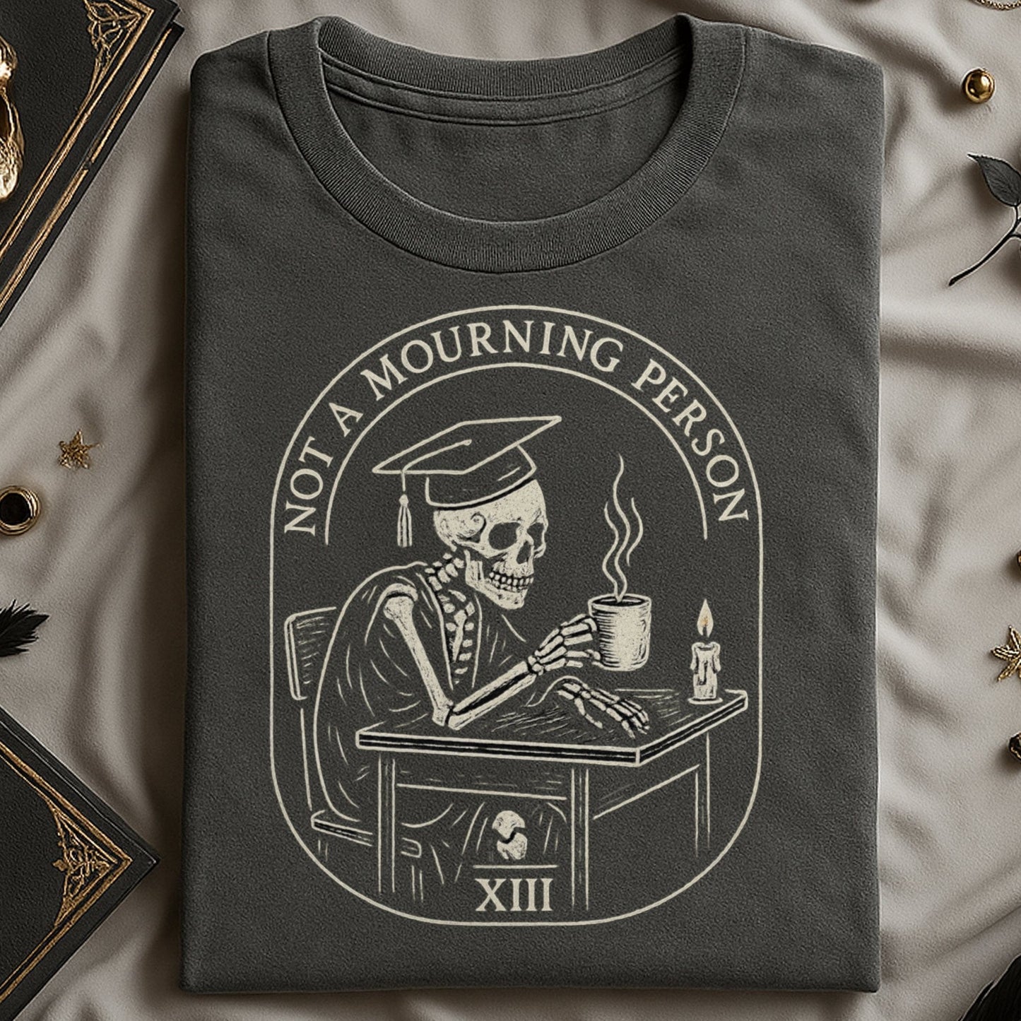 Not a Mourning Person Skeleton Graphic Shirt product
