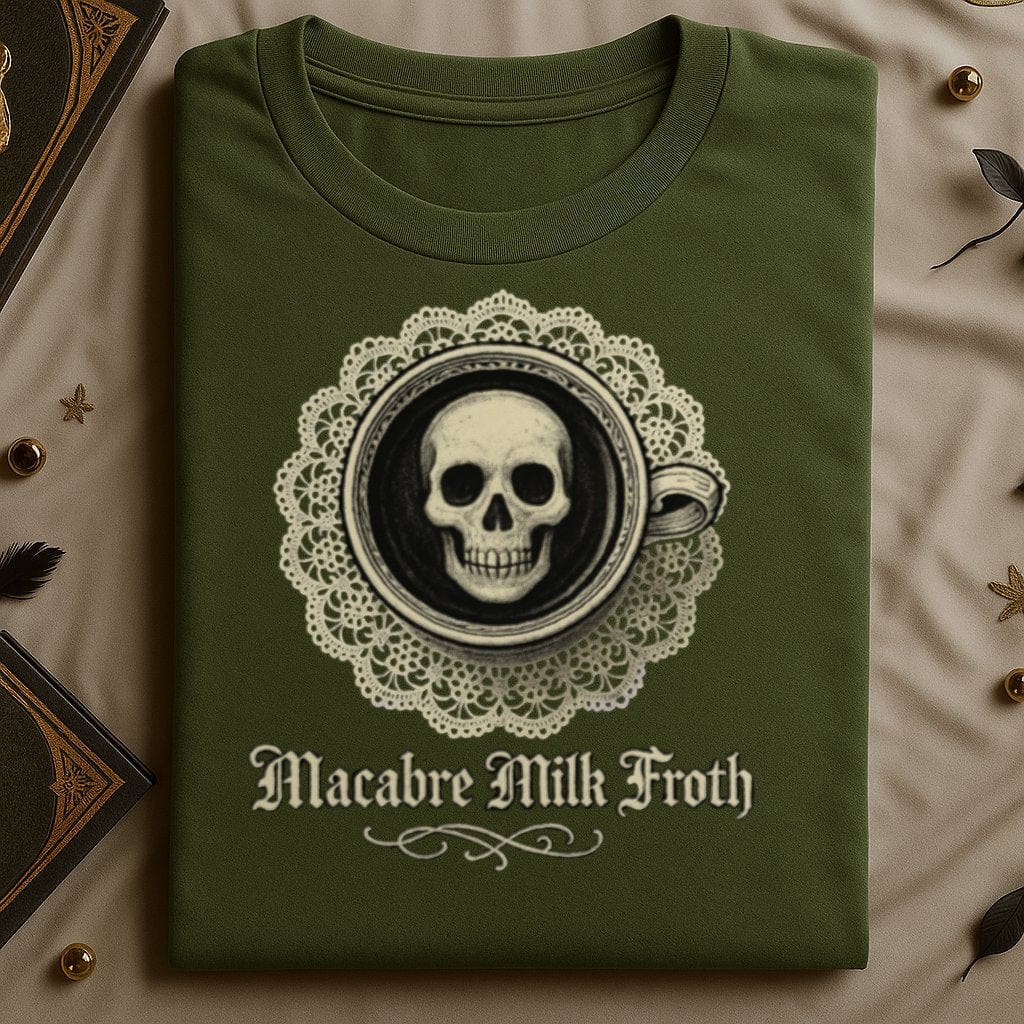 Macabre Milk Froth Skull Coffee Design Shirt product