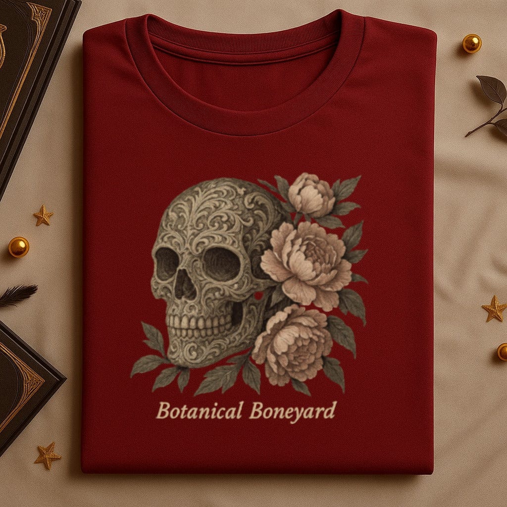Botanical Boneyard Skull Graphic Design T-shirt product type