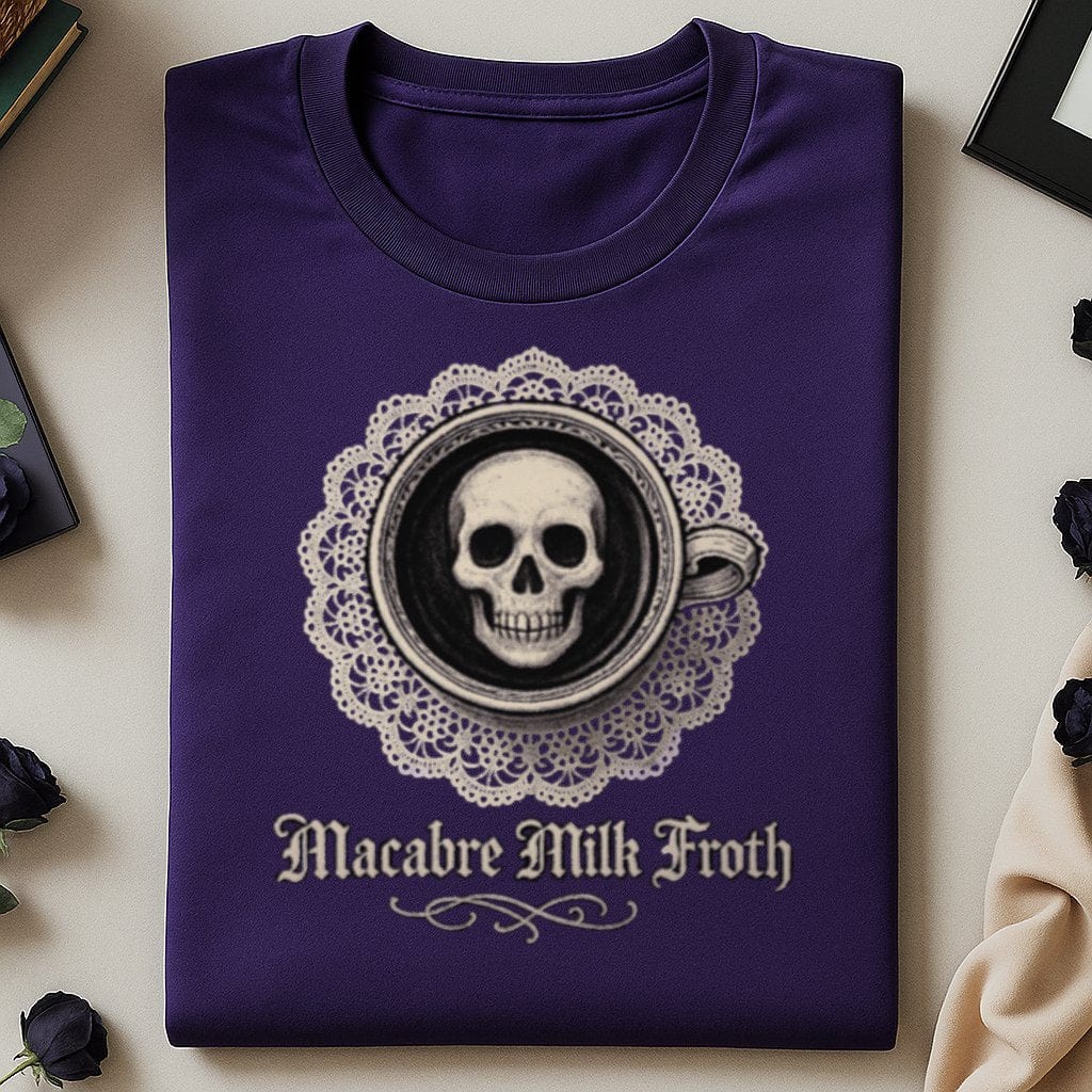 Macabre Milk Froth Skull Graphic Tee Shirt product type