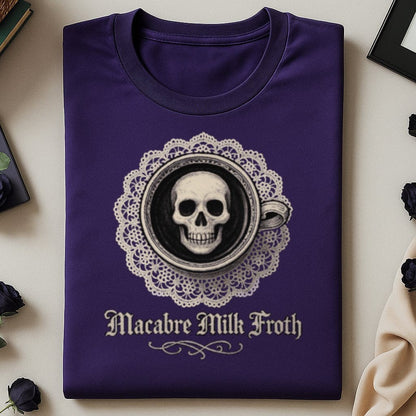 Macabre Milk Froth Skull Graphic Tee Shirt product type