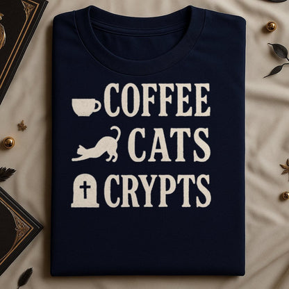 Coffee Cats Crypts Quote Design T-shirt product type