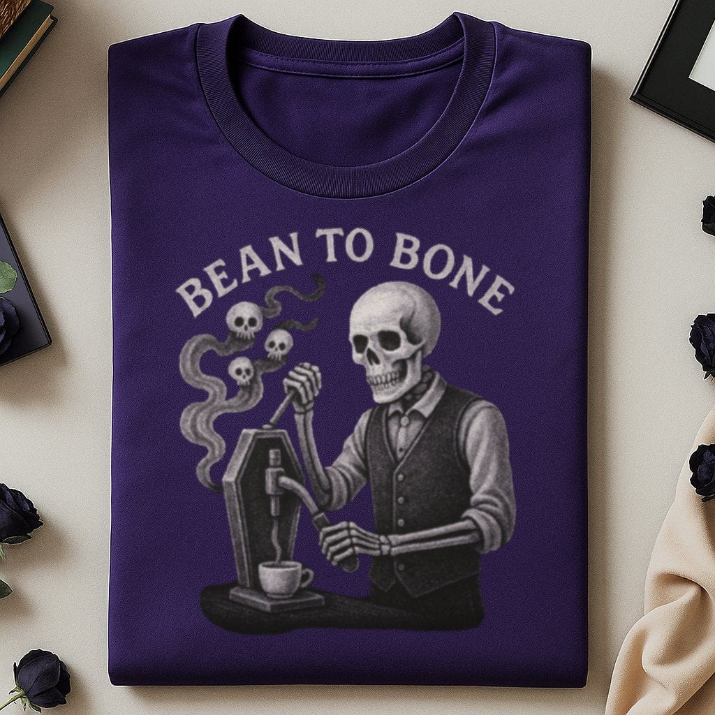 Bean to Bone Skeleton Design Purple Shirt product